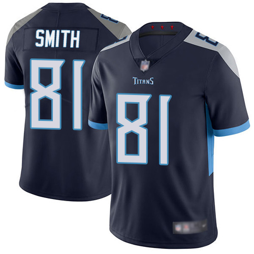 Tennessee Titans Limited Navy Blue Men Jonnu Smith Home Jersey NFL Football #81 Vapor Untouchable->youth nfl jersey->Youth Jersey